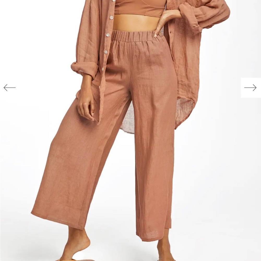 Vitamin A Tallows Linen Wide Leg Pants Medium